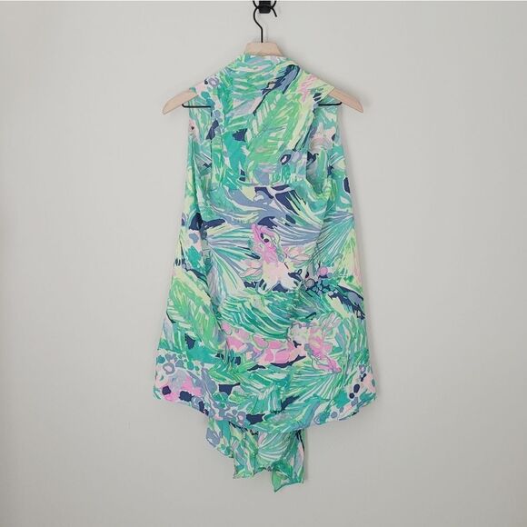 Lilly Pulitzer Multicolor Silk Vest Wrap Size XXS/XS - Picture 6 of 6